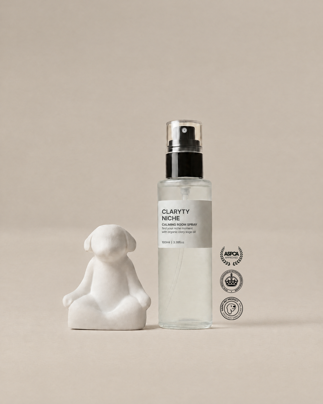 クラリティニッチ + ストーン カーミングルームフレグランス セット 100ml とニッチストーン