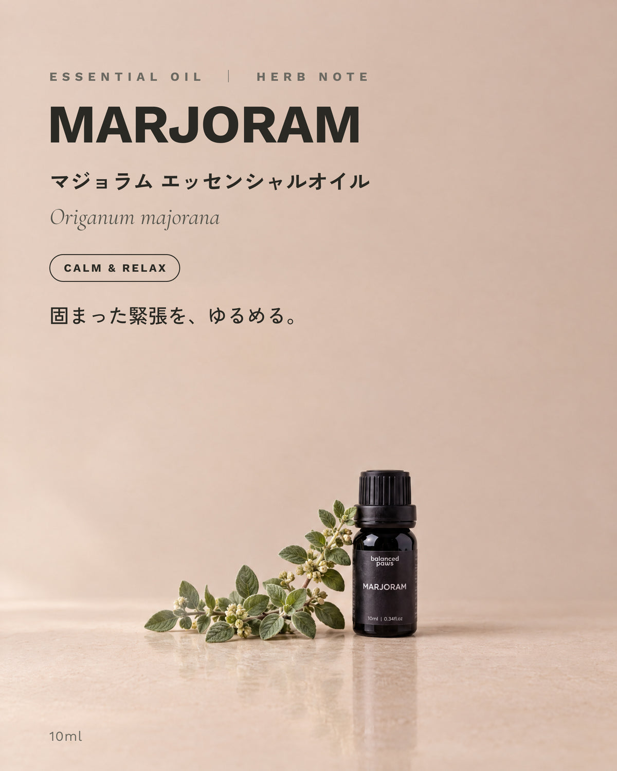 ニッチオイル : マジョラム｜マジョラム エッセンシャルオイル 10ml｜バランスドパウズ